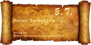 Boros Tertullia névjegykártya